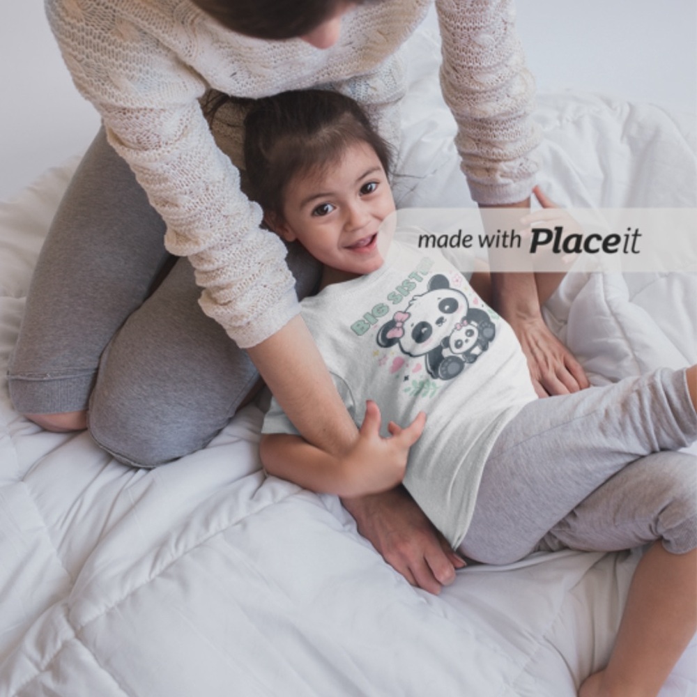 Big Sister Custom made white T-shirt